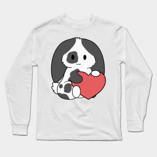 Black Spotted Rabbit Heart Long Sleeve T-Shirt